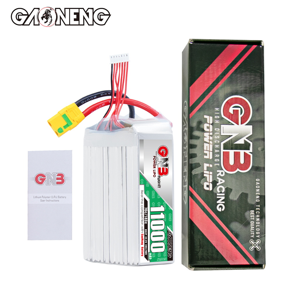 GAONENG GNB 6S 22.2V 11000mAh 11AH 70g RC LiPo Battery XT90S Anti Spark