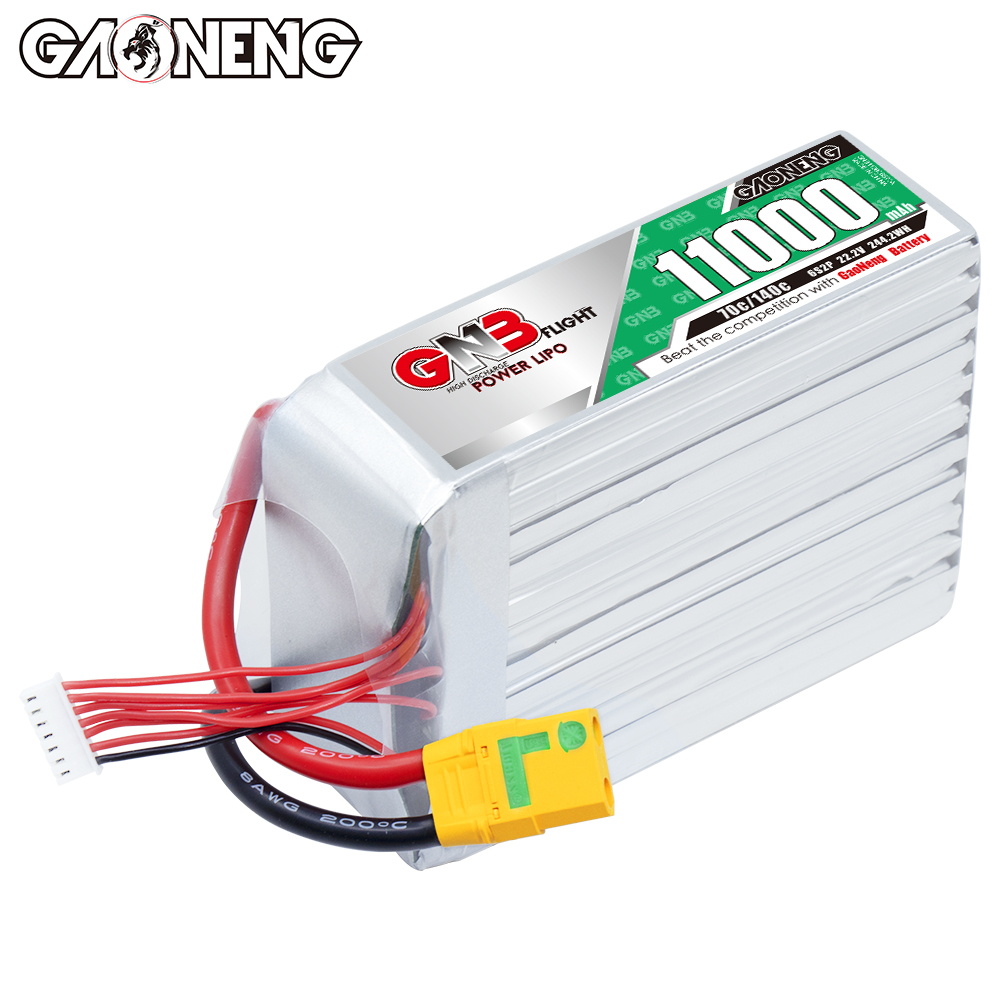 GAONENG GNB 6S 22.2V 11000mAh 11AH 70g RC LiPo Battery XT90S Anti Spark