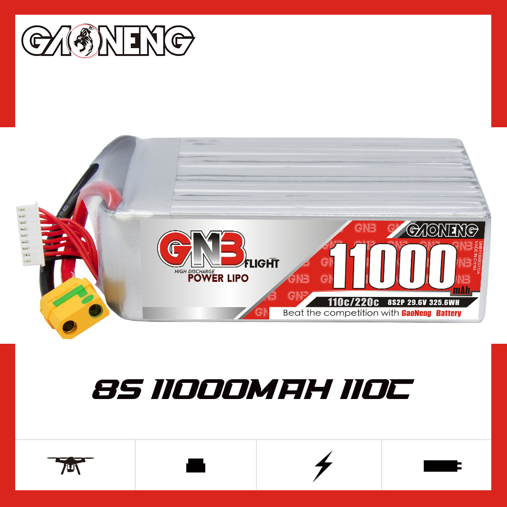 GAONENG GNB 8S2P 29.6V 11000mAh 110C LiPo Battery XT90S