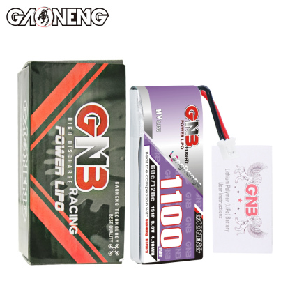 GAONENG GNB LiHV 1S 3.8V 1100mAh 60C PH2.0 Cabled LiPo Battery Long Range