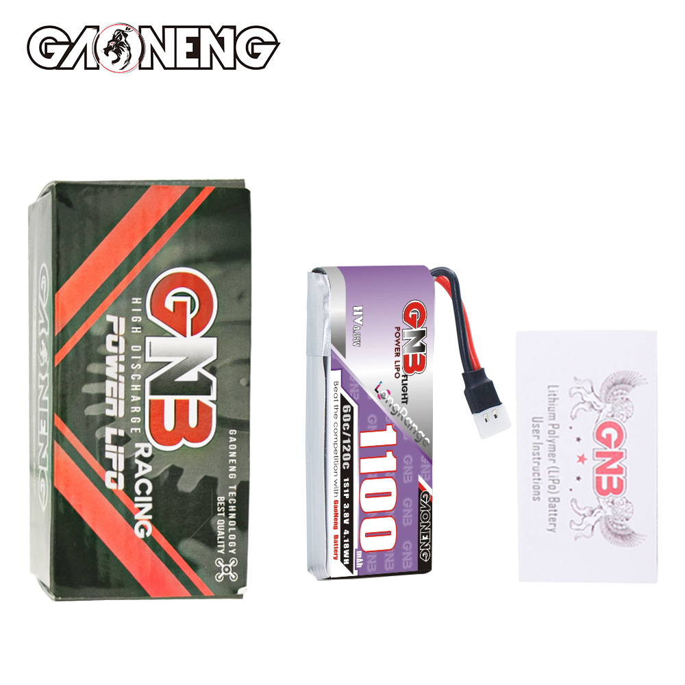 GAONENG GNB LiHV 1S 3.8V 1100mAh 60C Molex 51005 Cabled LiPo Battery Long Range