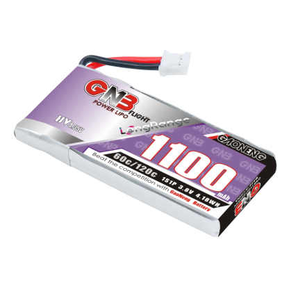 GAONENG GNB LiHV 1S 3.8V 1100mAh 60C PH2.0 Cabled LiPo Battery Long Range