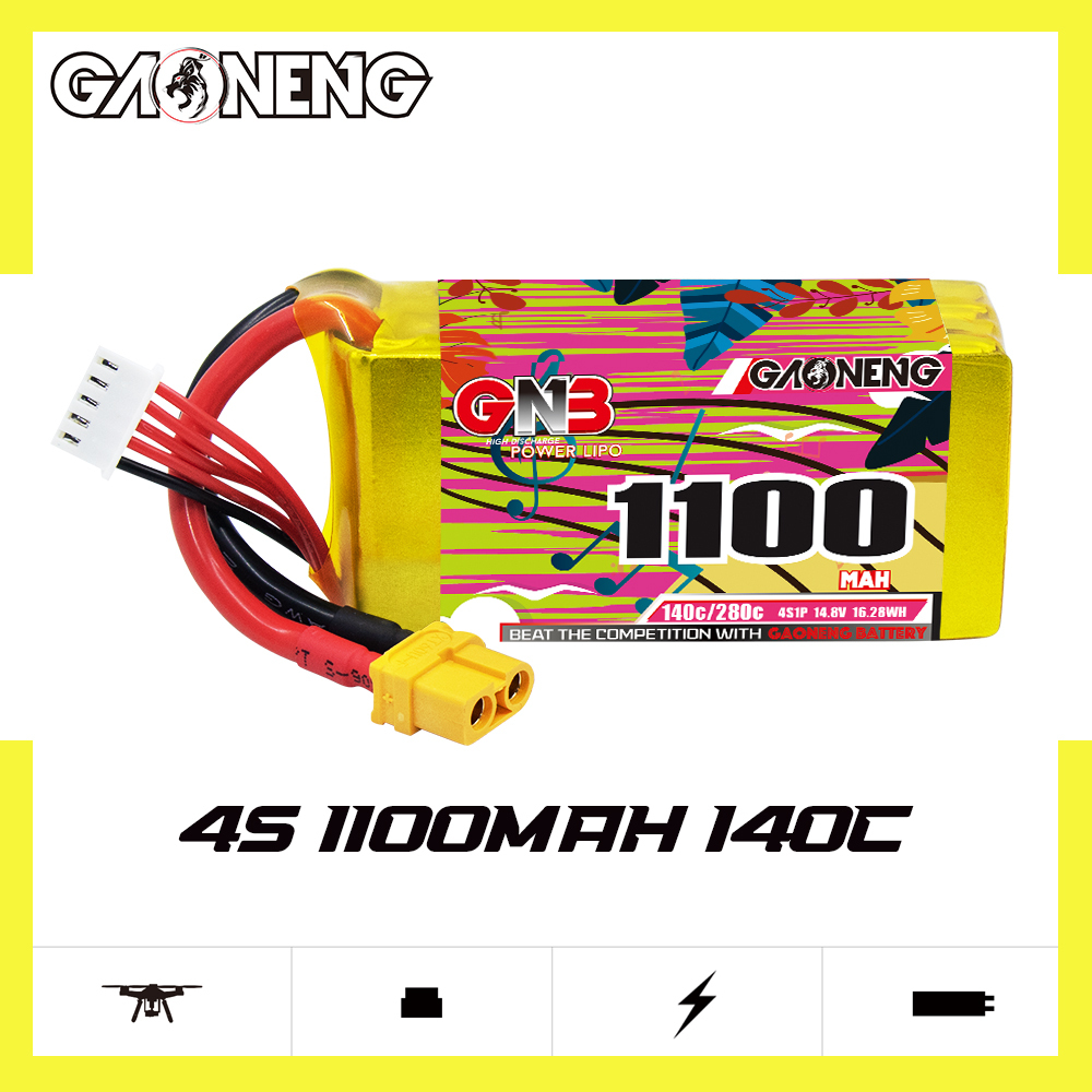 GAONENG GNB 4S 14.8V 1100mAh 140C XT60 LiPo Battery