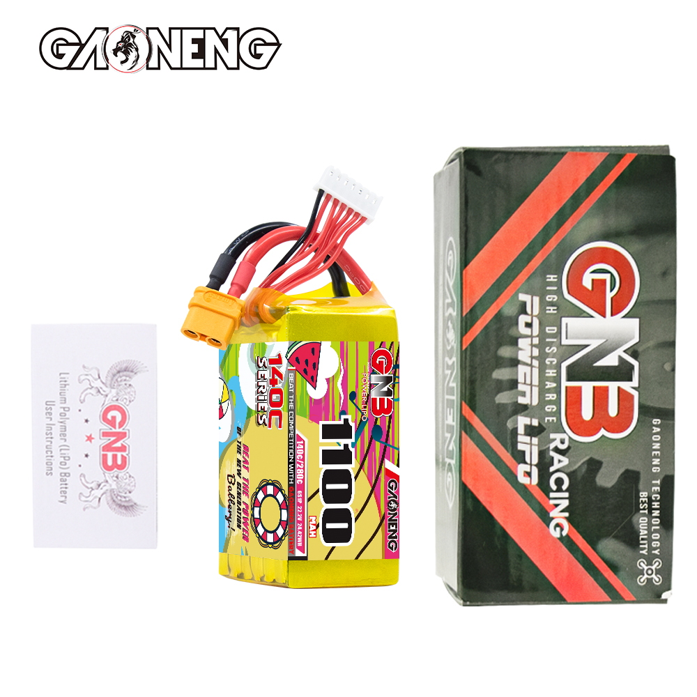 GAONENG GNB 6S 22.2V 1100mAh 130C XT60 RC LiPo Battery FPV