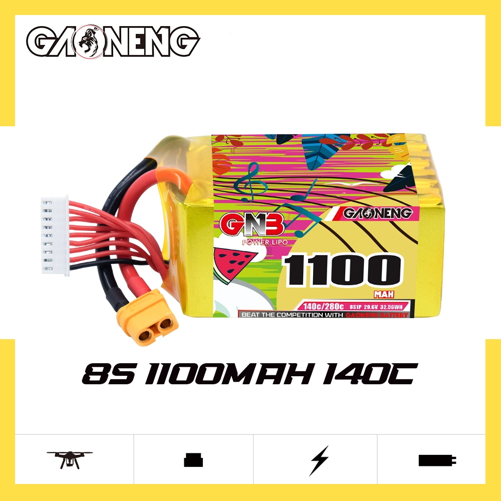 GAONENG GNB 8S 29.6V 1100mAh 140C XT60 LiPo Battery