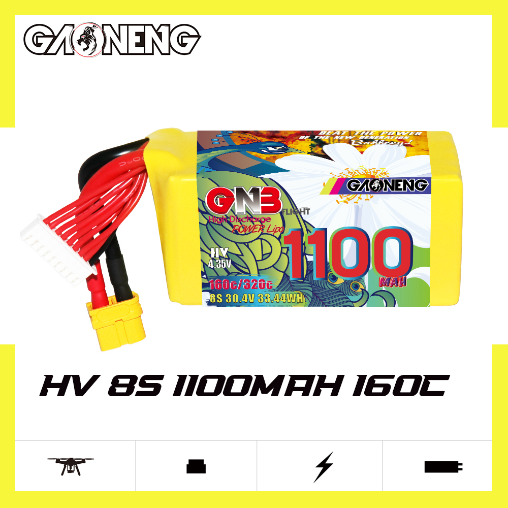 GAONENG GNB LiHV 8S 30.4V 1100mAh 160C XT60 LiPo Battery