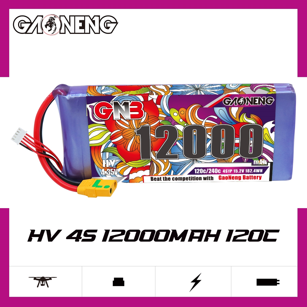 GAONENG GNB 12000mAh 4S 15.2V HV 120C RC LiPo Battery XT90S