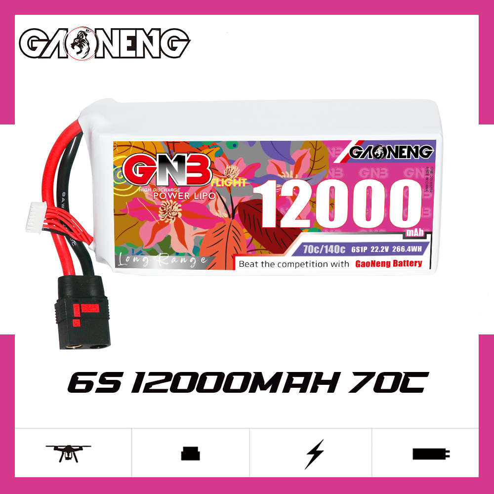GAONENG GNB 6S1P 22.2V 12000mAh 70C RC LiPo Battery QS8