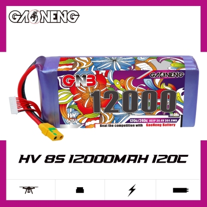 GAONENG GNB 12000mAh  8S1P 30.4V HV 120C LiPo Battery XT90S