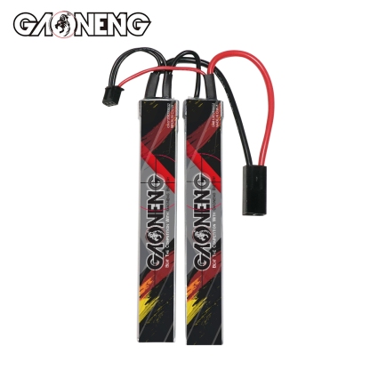 2PCS - GAONENG GNB 2S 7.4V 1200mAh 30C Mini Tamiya 2 Cells LiPo Battery for AirSoft