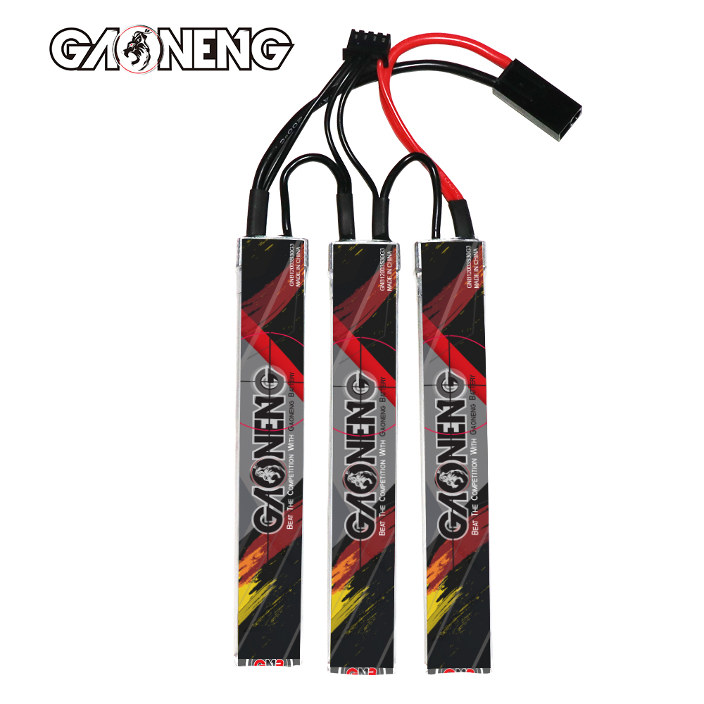 2PCS - GAONENG GNB 3S 11.1V 1200mAh 30C Mini Tamiya 3 Cells LiPo Battery for AirSoft