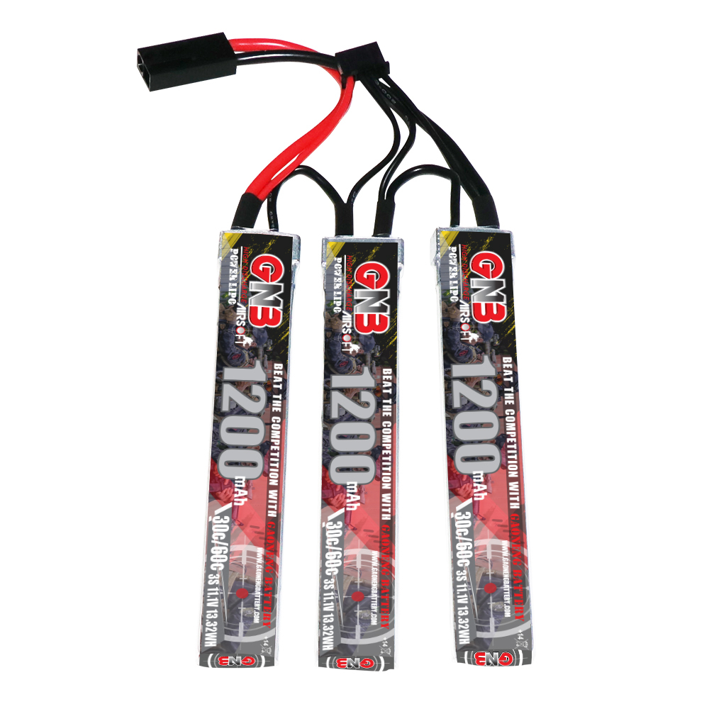 2PCS - GAONENG GNB 3S 11.1V 1200mAh 30C Mini Tamiya 3 Cells LiPo Battery for AirSoft