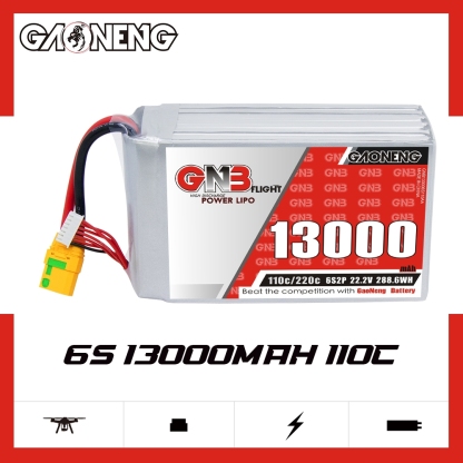 GAONENG GNB 6S 22.2V 13000mAh 13AH 110C RC LiPo Battery XT90S Anti Spark