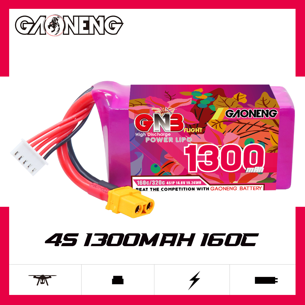 GAONENG GNB 4S 14.8V 1300mAh 160C XT60 LiPo Battery