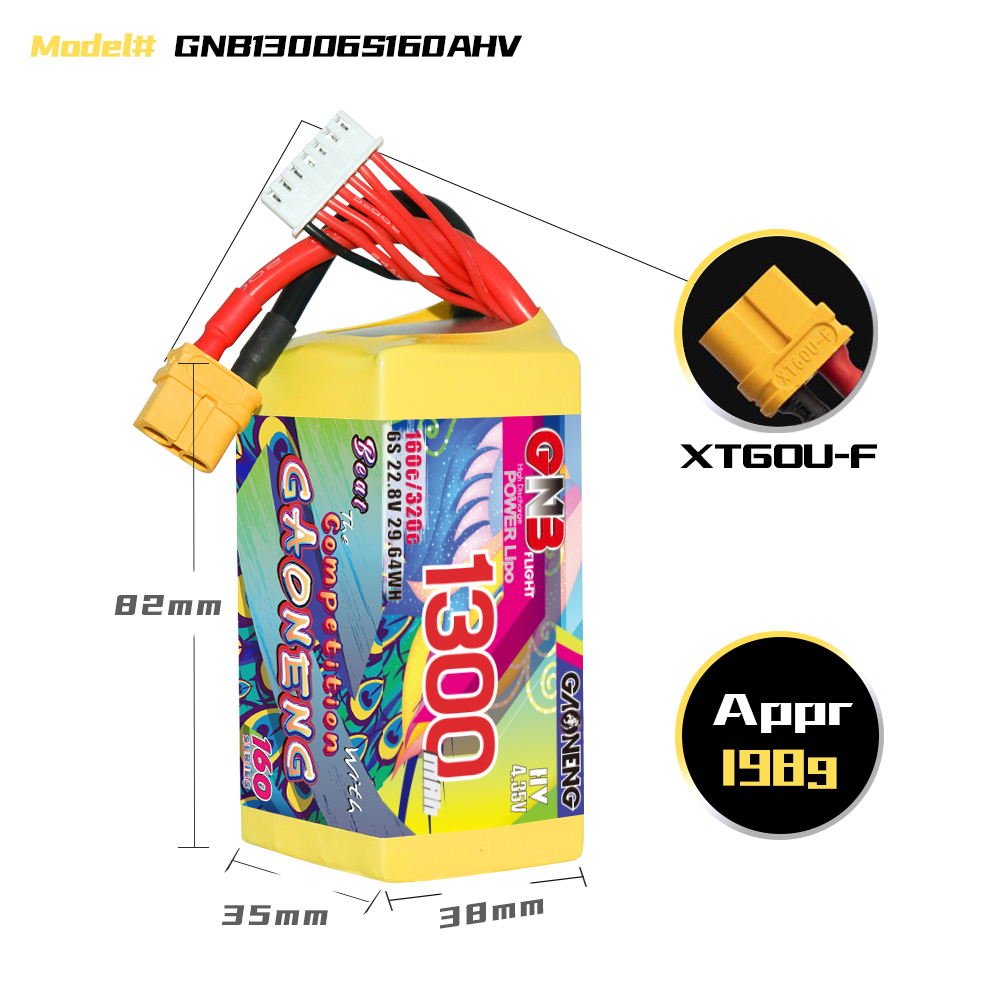 GAONENG GNB リポバッテリー6S 1100mAh 新旧6個セット GAONENG GNB LiHV 6S 22.8V 1100mAh 120C XT60 RC LiPo Battery
