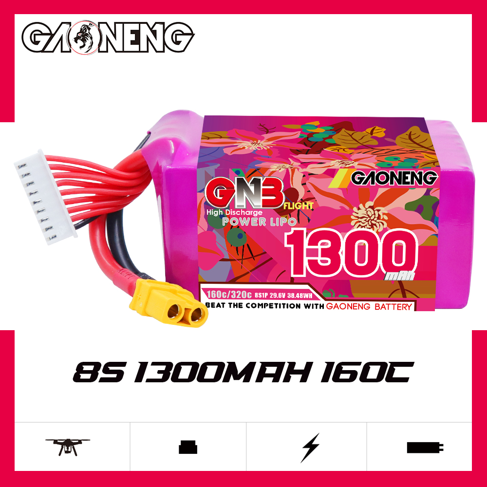 GAONENG GNB 8S 29.6V 1300mAh 160C XT60 LiPo Battery