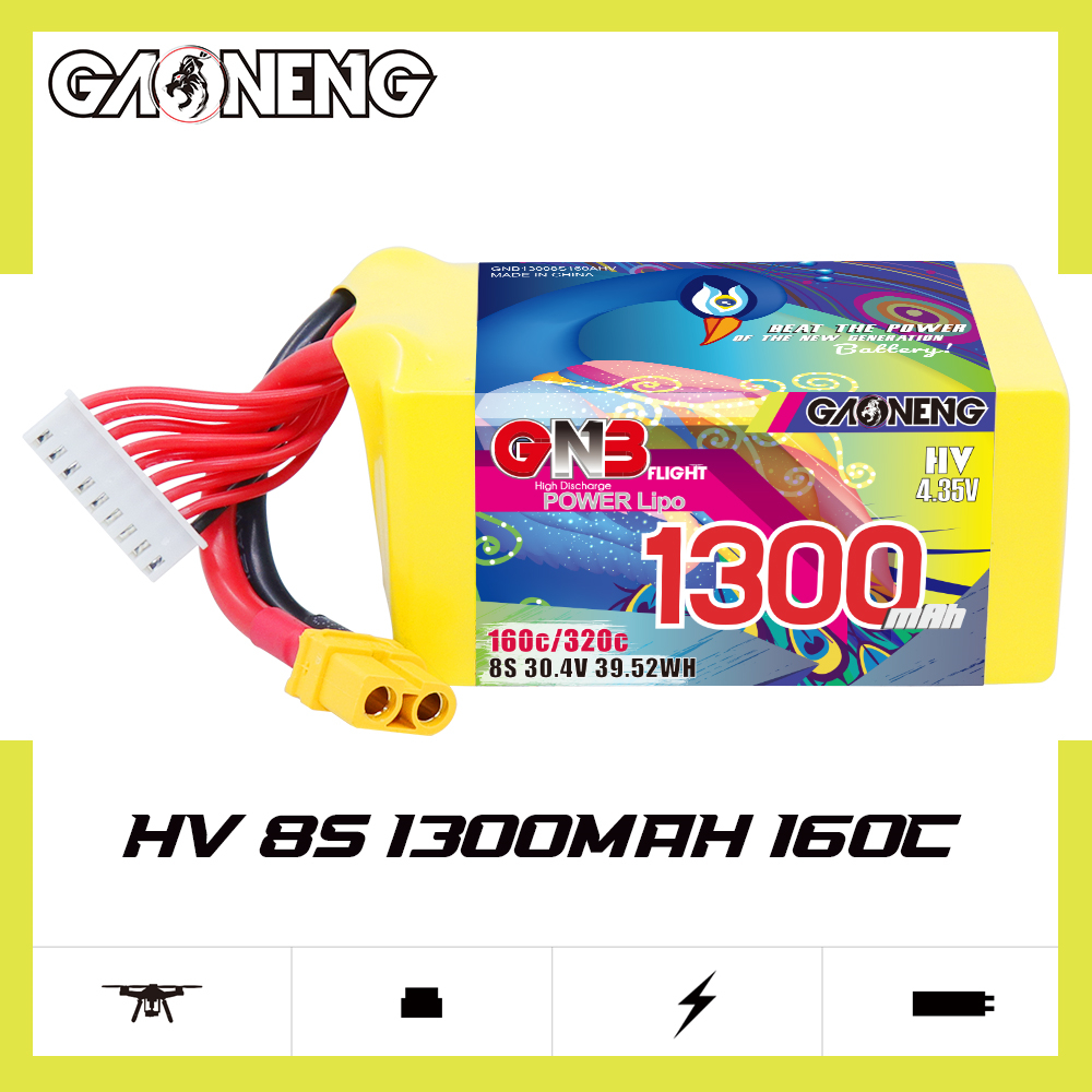 GAONENG GNB LiHV 8S 30.4V 1300mAh 160C XT60 LiPo Battery