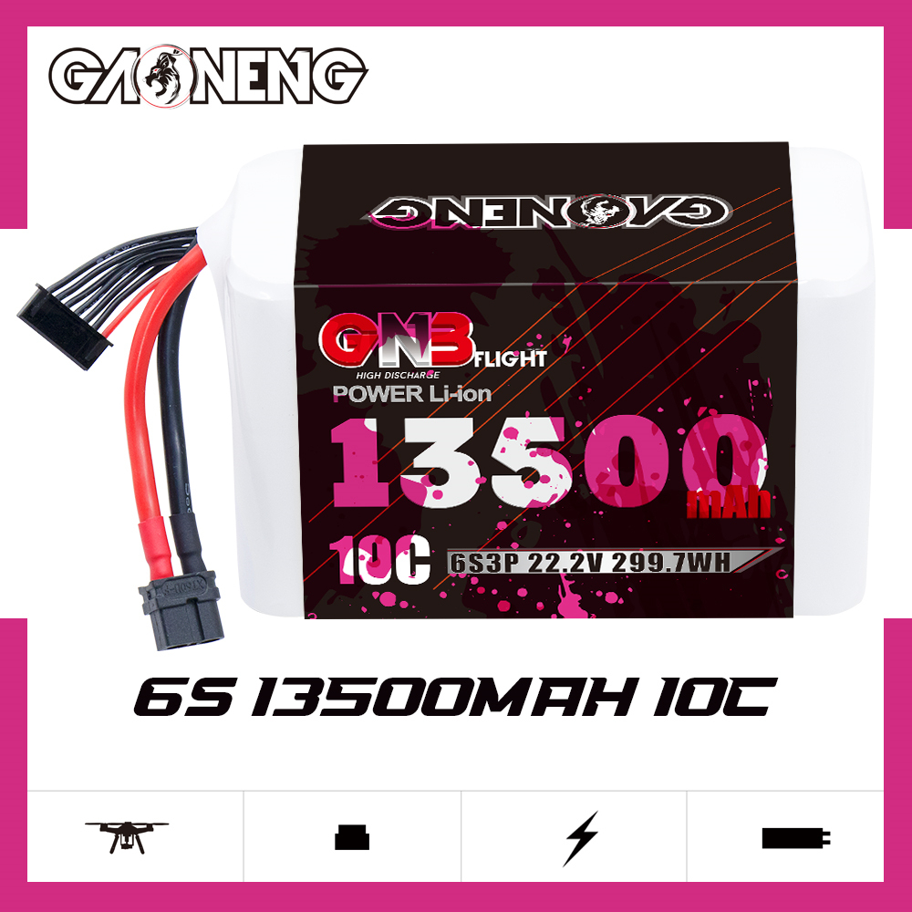 GAONENG GNB 6S 22.2V 13500mah 10C XT60 Li-ion Battery made with Molicel 21700 P45B