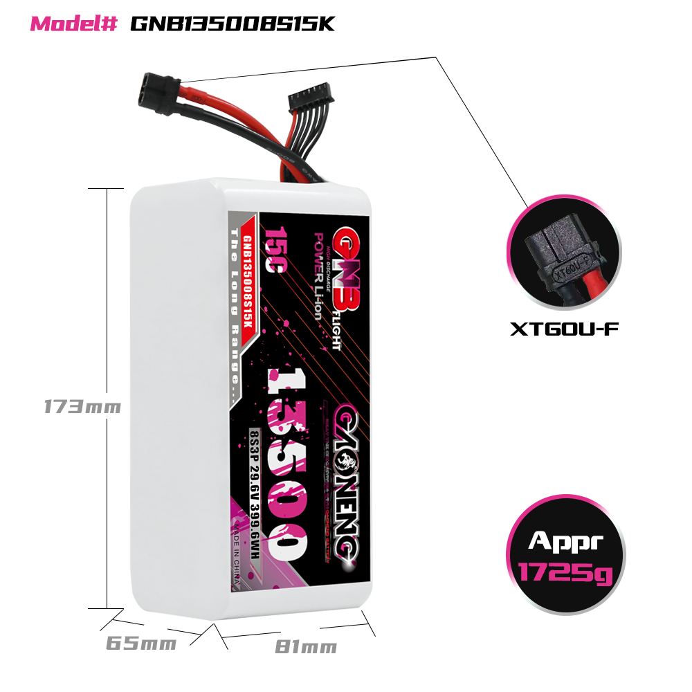 GAONENG GNB 8S3P 29.6V 13500mah 15C XT60 Li-ion Battery 