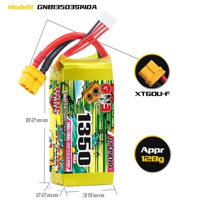GAONENG GNB 3S 11.1V 1350mAh 140C XT60 LiPo Battery