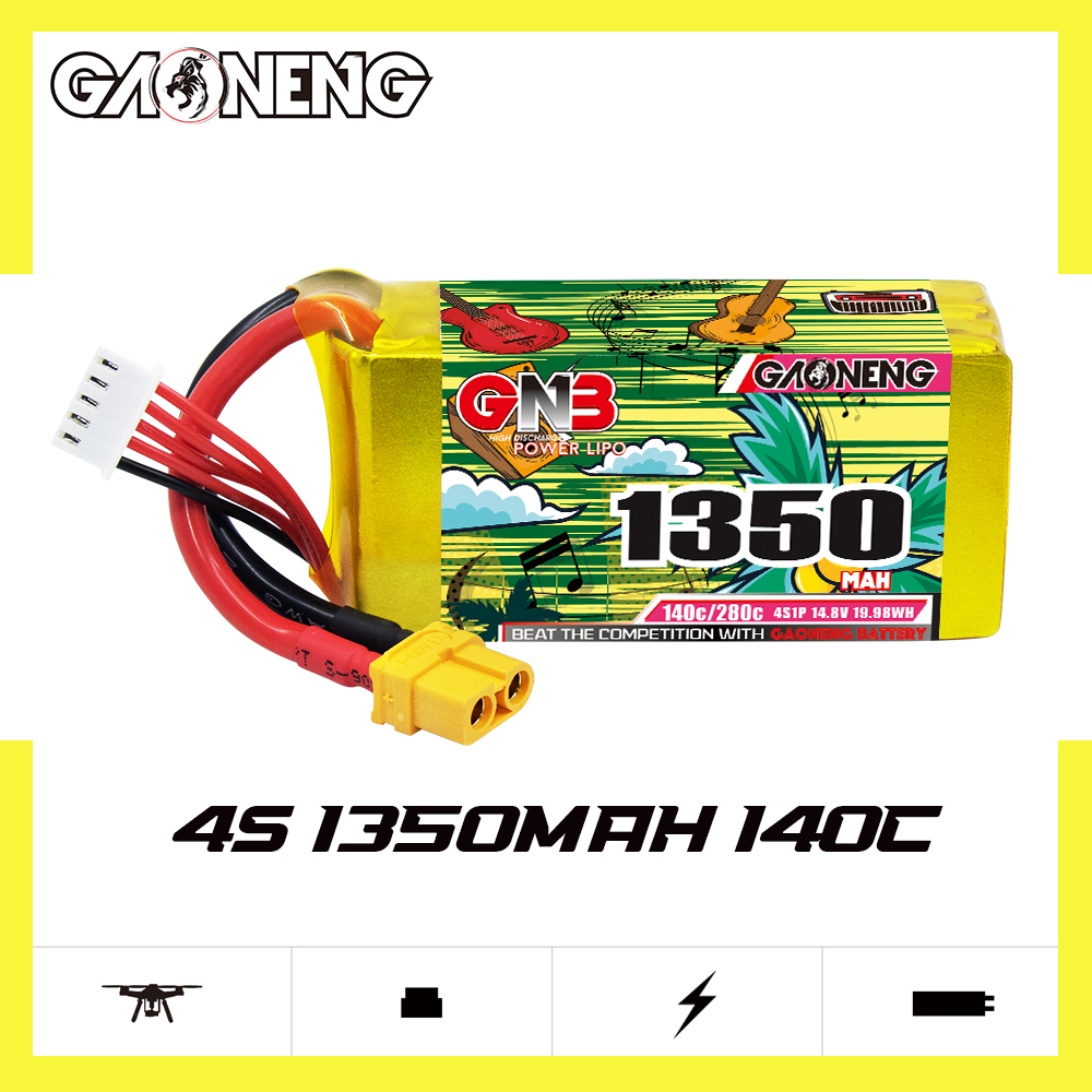GAONENG GNB 4S 14.8V 1350mAh 140C XT60 LiPo Battery