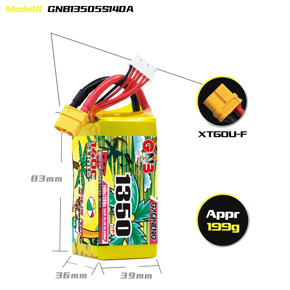 GAONENG GNB 5S 18.5V 1350mAh 130C XT60 LiPo Battery