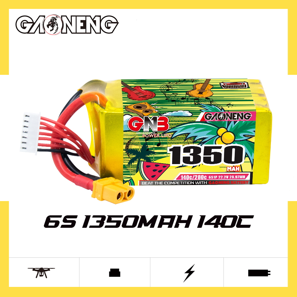 GAONENG GNB 6S 22.2V 1350mAh 140C XT60 LiPo Battery