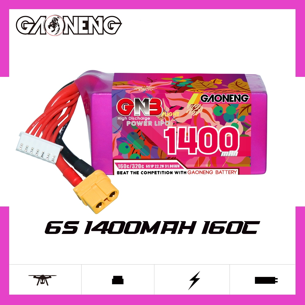 GAONENG GNB 6S 22.2V 1400mAh 160C XT60 LiPo Battery