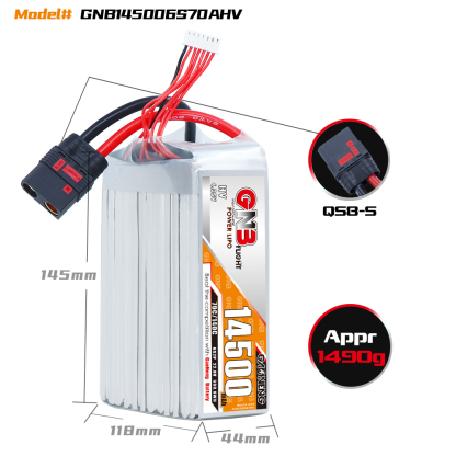 GAONENG GNB 6S2P 22.8V HV 14500mAh 70C RC LiPo Battery QS8