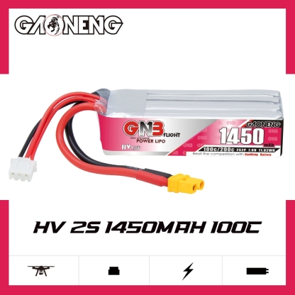 GAONENG GNB LiHV 2S 7.6V 1450mAh 100C XT30 LiPo Battery