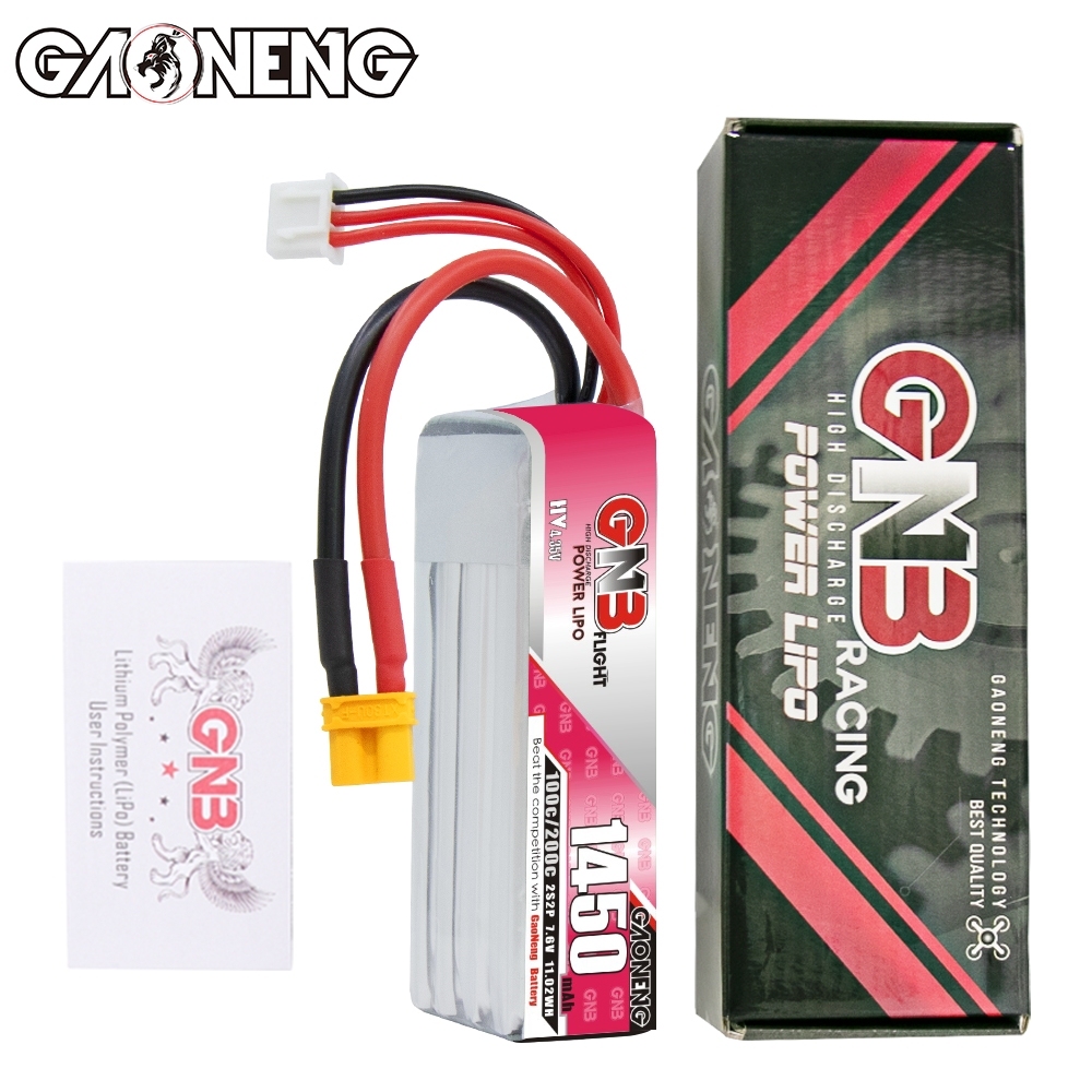 GAONENG GNB LiHV 2S 7.6V 1450mAh 100C XT30 LiPo Battery