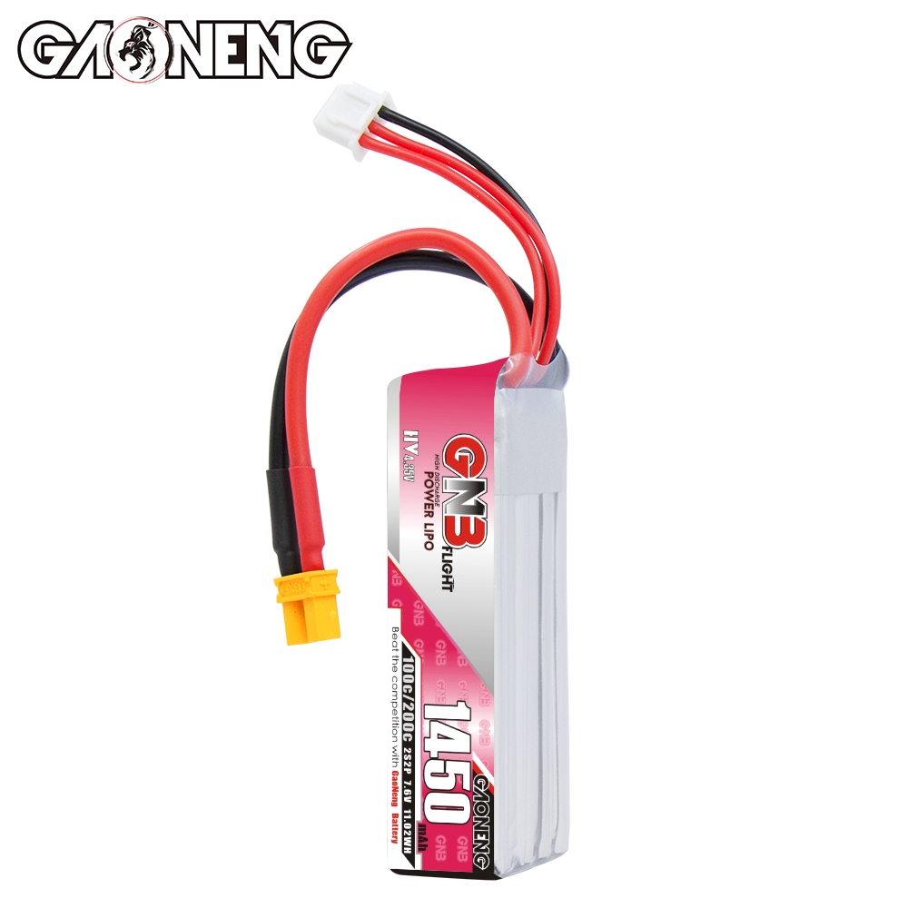 GAONENG GNB LiHV 2S 7.6V 1450mAh 100C XT30 LiPo Battery