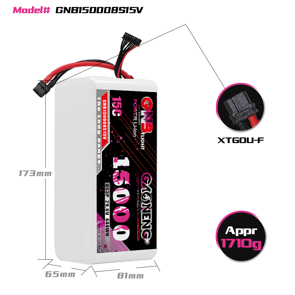 GAONENG GNB 8S3P 29.6V 15000mAh 15C XT60 Li-ion Battery 