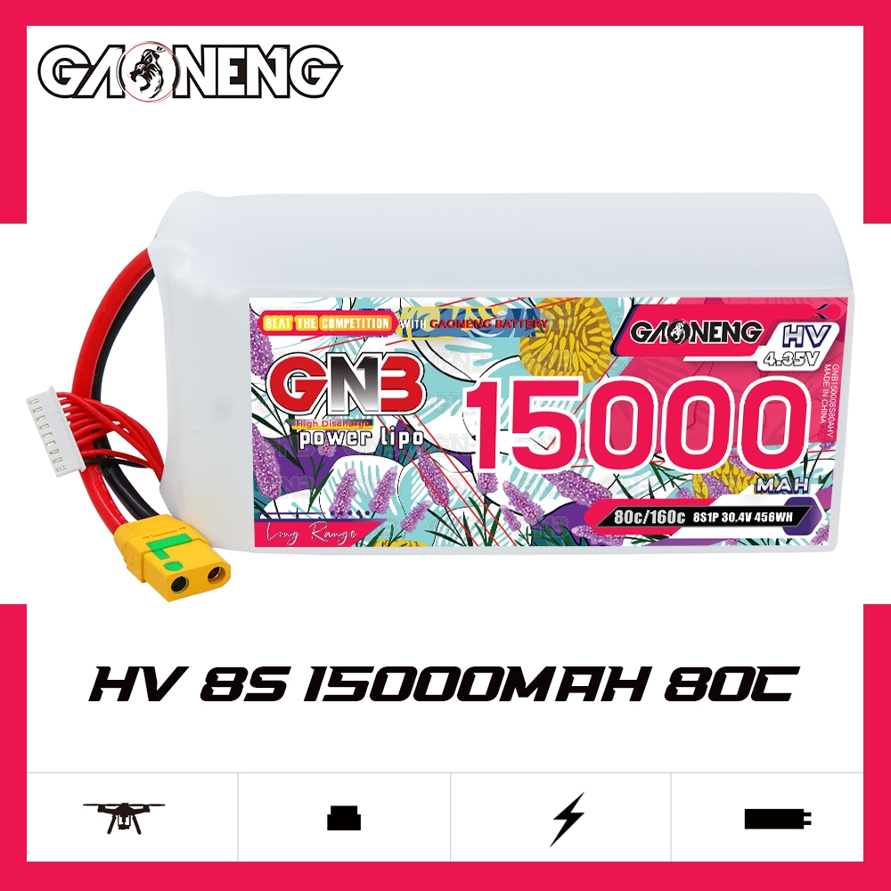 GAONENG GNB 8S1P 30.4V HV 15000mAh 80C LiPo Battery XT90S