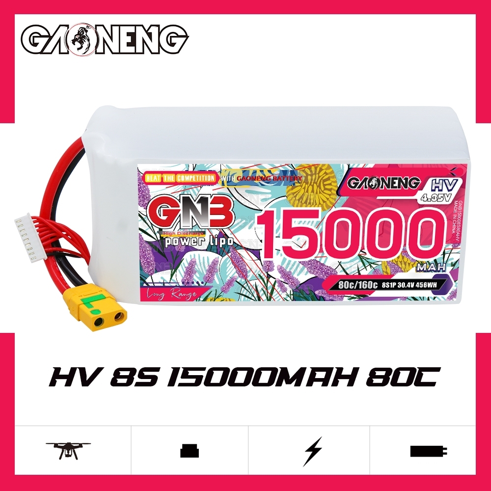 GAONENG GNB 8S1P 30.4V HV 15000mAh 80C LiPo Battery XT90S