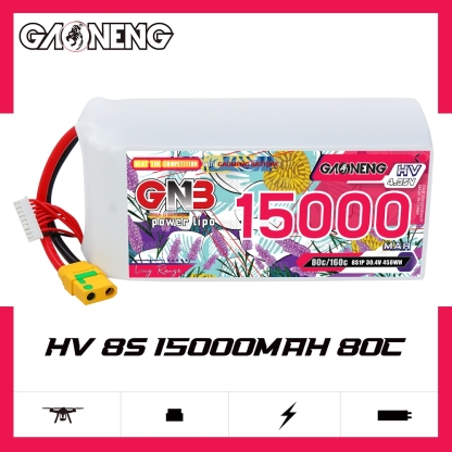 GAONENG GNB 8S1P 30.4V HV 15000mAh 80C LiPo Battery XT90S