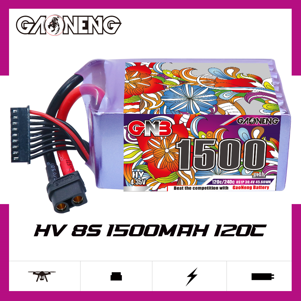 GAONENG GNB LiHV 8S 30.4V 1500mAh 120C XT60 LiPo Battery
