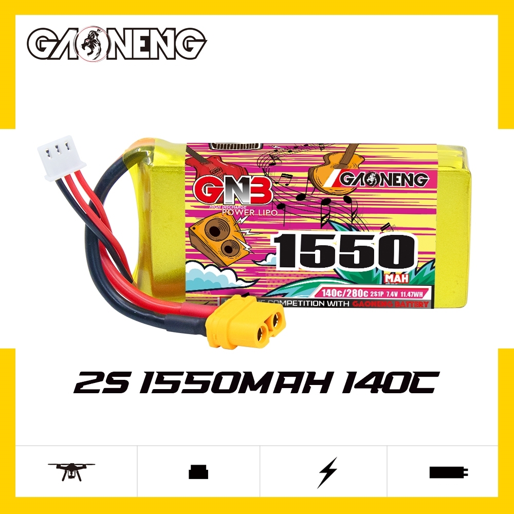 GAONENG GNB 2S 7.4V 1550mAh 140C XT60 LiPo Battery