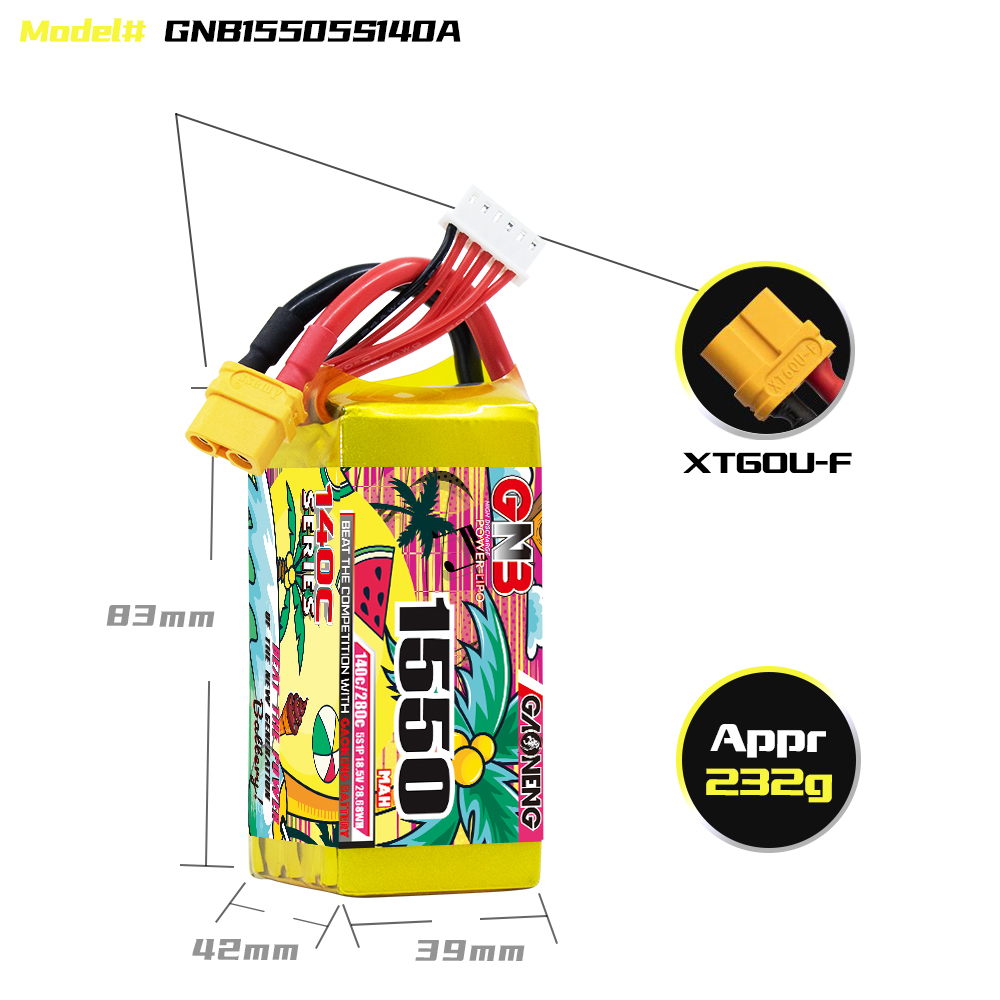 GAONENG GNB 5S 18.5V 1550mAh 140C XT60 LiPo Battery