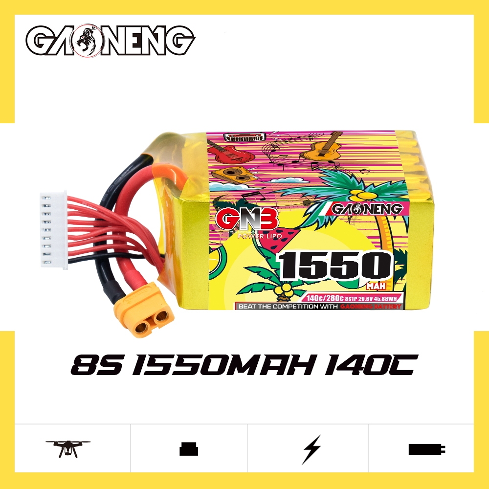 GAONENG GNB 8S 29.6V 1550mAh 140C XT60 LiPo Battery