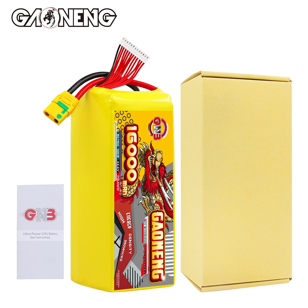 GAONENG GNB 16000mah 12S 44.4V 5C XT90S Semi Solid State Li-ion Battery 350WH/kg