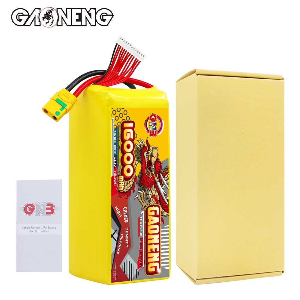 GAONENG GNB 16000mah 12S 44.4V 5C XT90S Semi Solid State Li-ion Battery 350WH/kg
