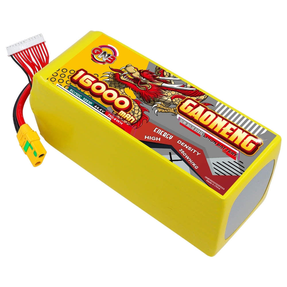 GAONENG GNB 16000mah 12S 44.4V 5C XT90S Semi Solid State Li-ion Battery 350WH/kg