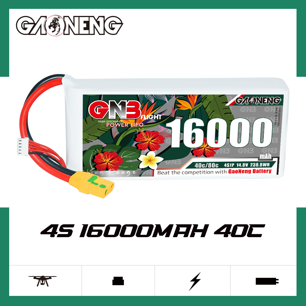 GAONENG GNB 4S1P 14.8V 16000mAh 40C RC LiPo Battery XT90S Anti-Spark