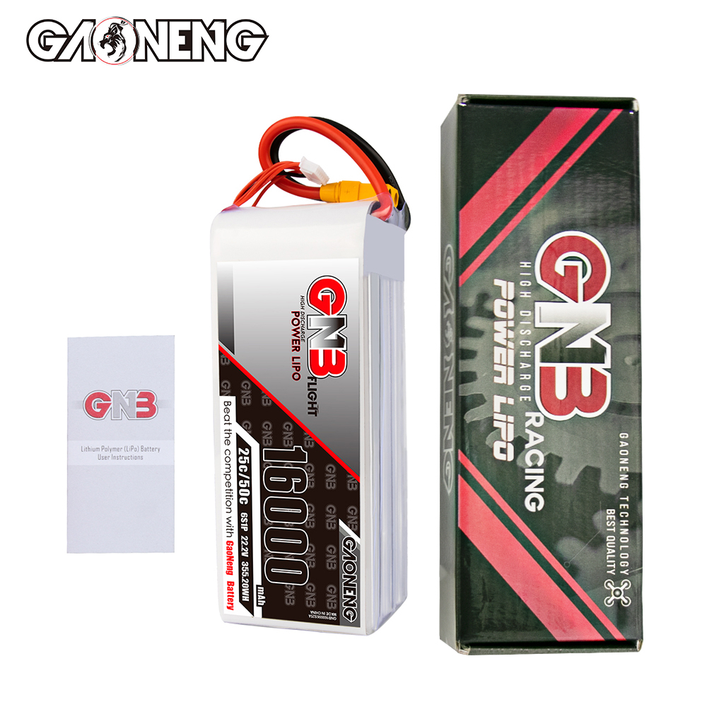 GAONENG GNB 6S1P 22.2V 16000mAh 25C RC LiPo Battery XT90S Anti-Spark