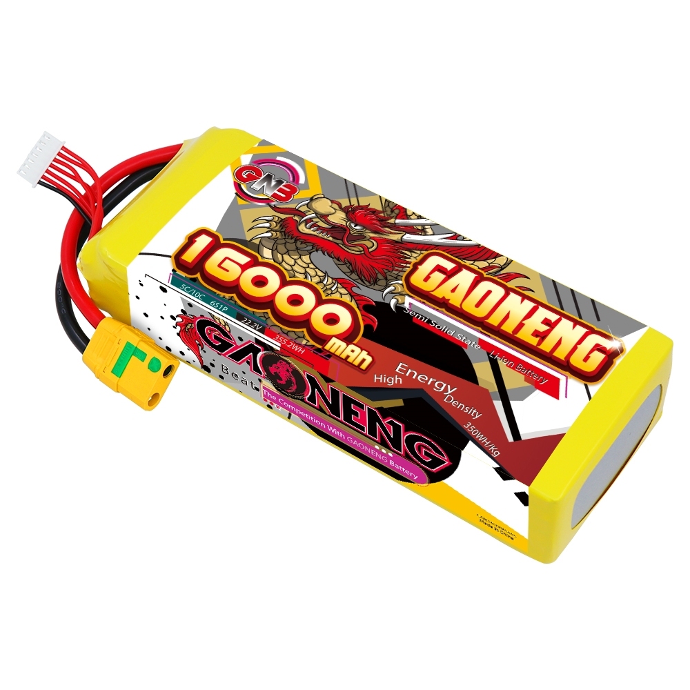 GAONENG GNB 16000mah 6S 22.2V 5C XT90S Semi Solid State Li-ion Battery 350WH/kg