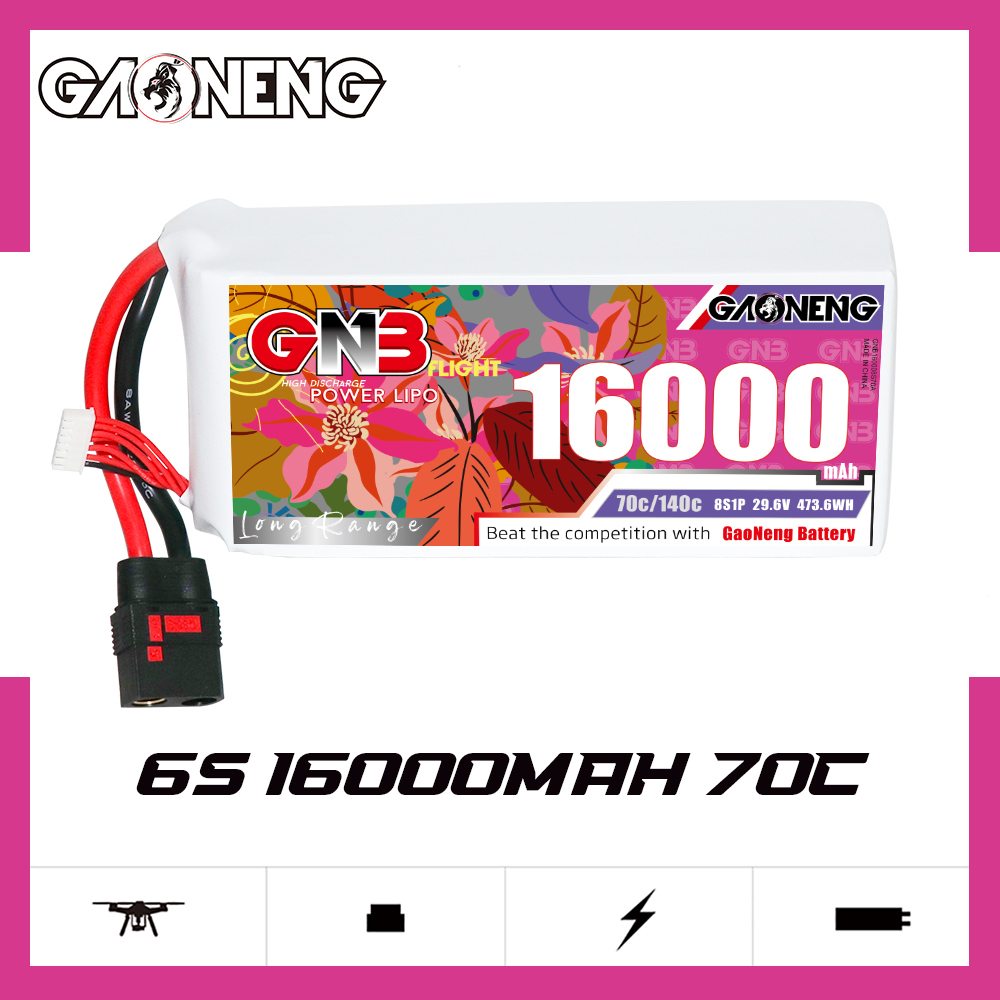 GAONENG GNB 6S1P 22.2V 16000mAh 70C RC LiPo Battery QS8