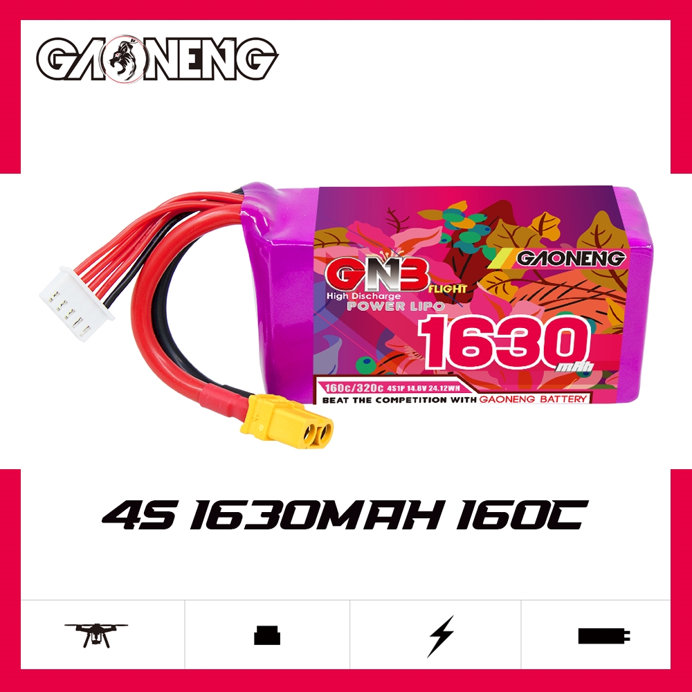 GAONENG GNB 4S 14.8V 1630mAh 160C XT60 LiPo Battery