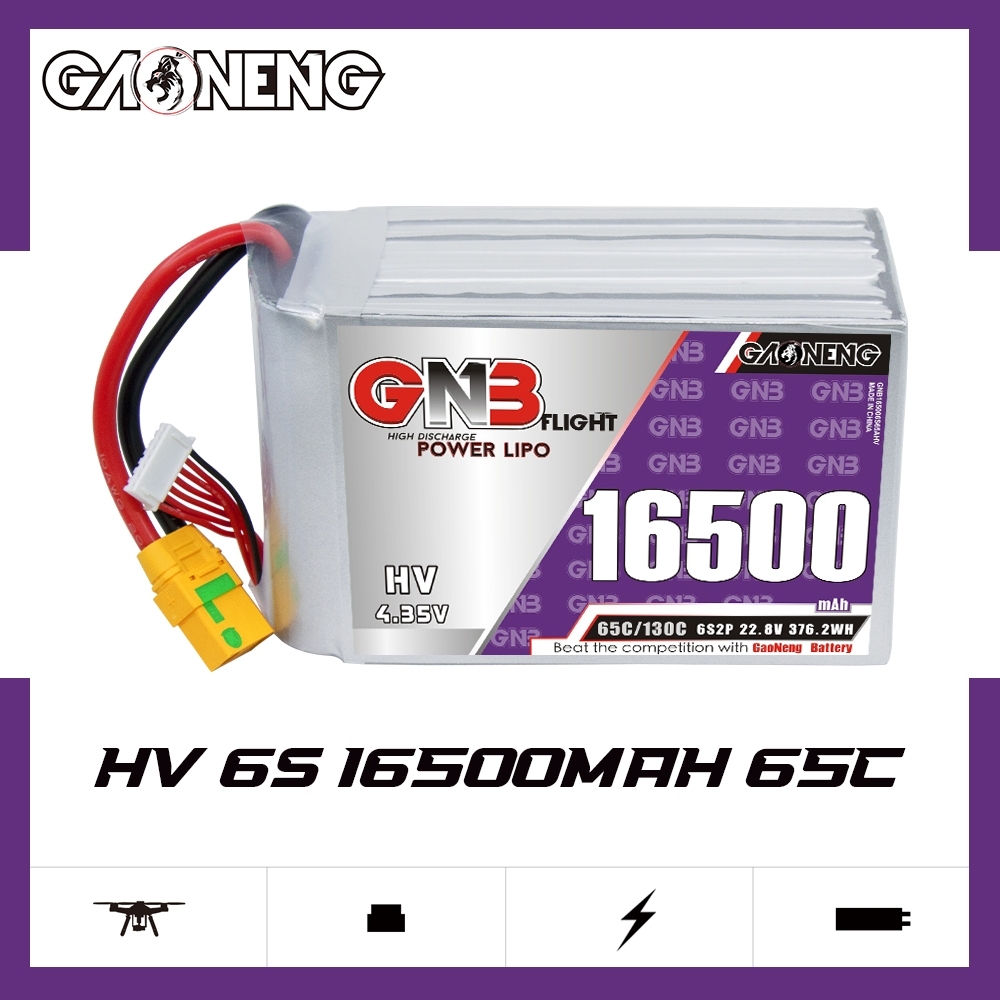 GAONENG GNB HV 6S 22.8V 16500mah 65C XT90S LiPo Battery