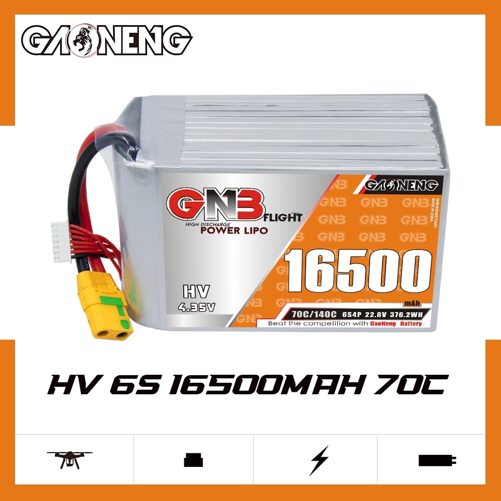 GAONENG GNB 6S 22.8V HV 16500mah 70C RC LiPo Battery XT90S